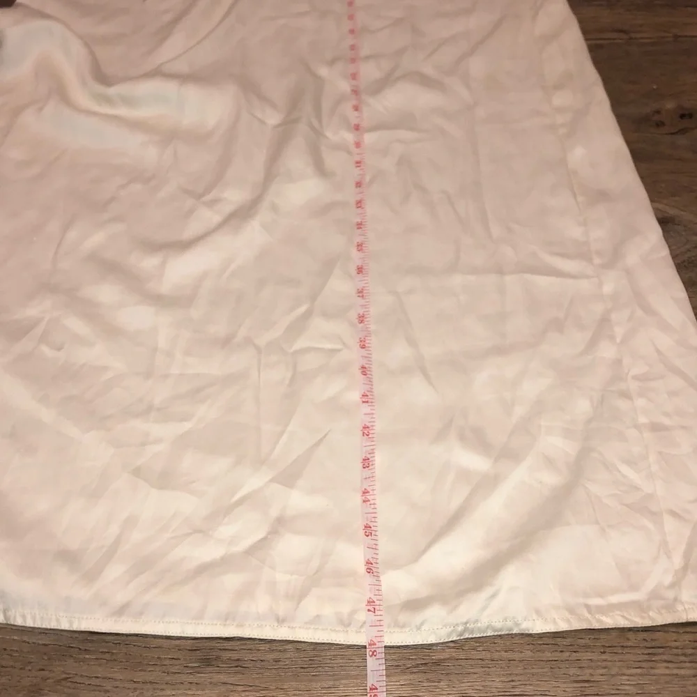 2/$30 Linda Lingeria Long Night Gown w Pink & Purple Flowers Spaghetti Strap S - Picture 7 of 7